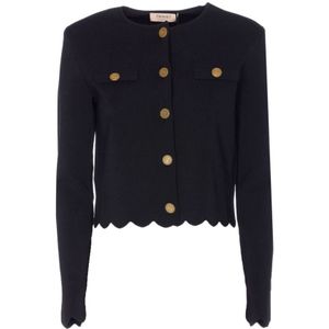Twinset, Dames, Truien, Zwart, Maat: S Viscose,