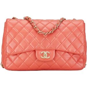Chanel Vintage, Dames, Pre-owned, Roze, Maat: ONE Size Leer,