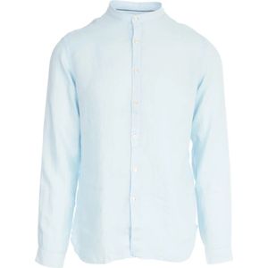 Tintoria Mattei 954, Heren, Overhemden, Blauw, Maat: 5XL Linnen,