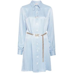 Michael Kors, Dames, Jurken, Blauw, Maat: S Satijn,