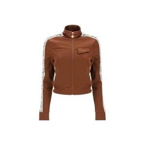 Casablanca Laurel Zip Up Sweatshirt , Brown , Dames , Maat: S