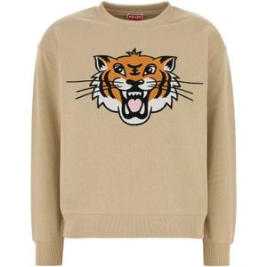 Kenzo, Dames, Sweatshirts & Hoodies, Beige, Maat: L Katoen,