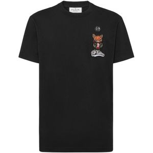 Philipp Plein, Heren, Tops, Zwart, Maat: L Katoen,