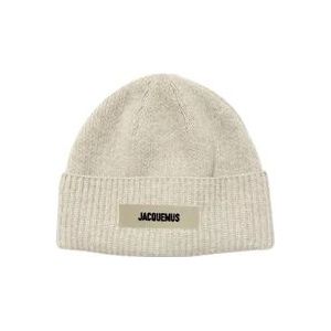 Jacquemus Warme Winter Beanie Muts , Beige , Dames , Maat: ONE Size