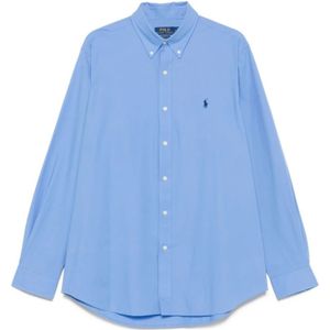 Polo Ralph Lauren, Heren, Overhemden, Blauw, Maat: S Katoen,