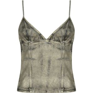 Diesel, Dames, Tops, Blauw, Maat: M