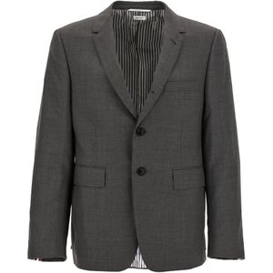 Thom Browne, Heren, Jassen, Grijs, Maat: L Wol,