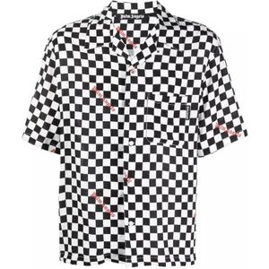 Palm Angels, Heren, Overhemden, Zwart, Maat: L Viscose,