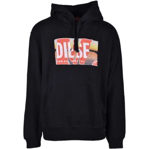 Diesel, Heren, Sweatshirts & Hoodies, Zwart, Maat: L Katoen,