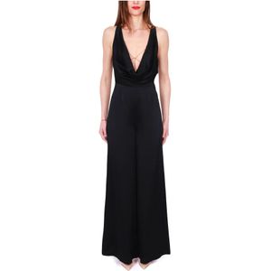 Elisabetta Franchi, Dames, Jurken, Zwart, Maat: M Viscose,