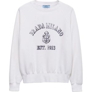 Prada, Dames, Sweatshirts & Hoodies, Wit, Maat: S