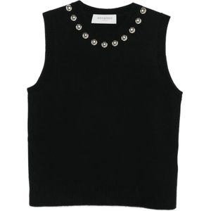 Ermanno Scervino, Dames, Truien, Zwart, Maat: M Nylon,