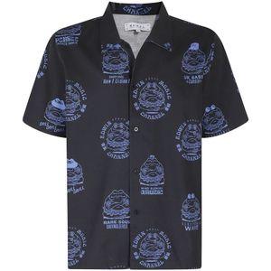 Edwin, Heren, Overhemden, Zwart, Maat: M Katoen,