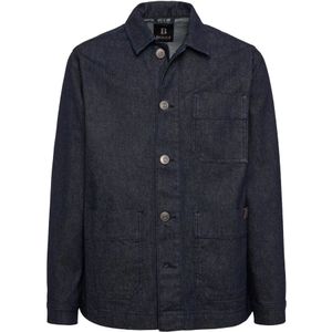 Boggi Milano, Heren, Jassen, Blauw, Maat: S Denim,