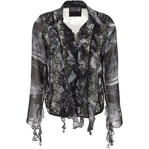 Versace Jeans Couture, Dames, Blouses & Shirts, Veelkleurig, Maat: XS Leer,