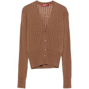 Max Mara Studio, Dames, Truien, Bruin, Maat: S Zijde,
