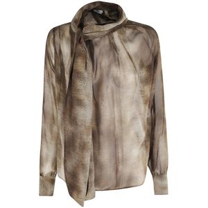 Elisabetta Franchi, Dames, Blouses & Shirts, Groen, Maat: L Zijde,