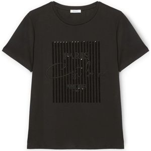 Motivi, Dames, Tops, Zwart, Maat: XS Katoen,