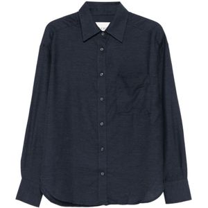 Closed, Dames, Blouses & Shirts, Blauw, Maat: S Katoen,