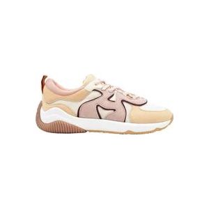 Hogan Platte schoenen in roze-beige suède en stof , Multicolor , Dames , Maat: 39 EU