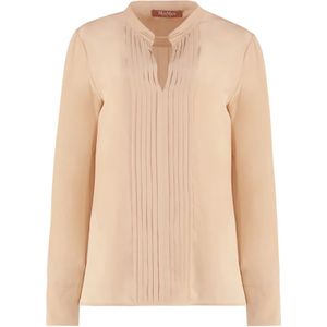 Max Mara Studio, Dames, Blouses & Shirts, Beige, Maat: M Zijde,