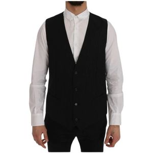 Dolce & Gabbana, Heren, Pakken, Zwart, Maat: 2XL Wol,