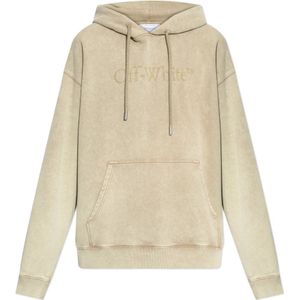 Off White, Heren, Sweatshirts & Hoodies, Beige, Maat: L Katoen,