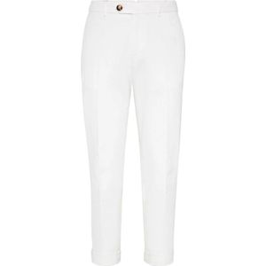 Brunello Cucinelli, Heren, Broeken, Wit, Maat: L Katoen,
