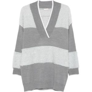 Liu Jo, Dames, Truien, Grijs, Maat: L Wol,