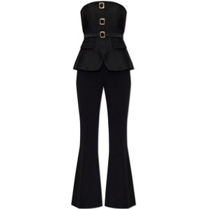 Self Portrait, Dames, Jumpsuits & Playsuits, Zwart, Maat: S Poliester,