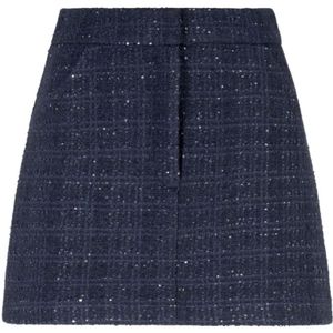 Emporio Armani, Dames, Rokken, Blauw, Maat: 2XS Wol,