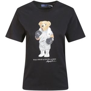 Ralph Lauren, Dames, Tops, Zwart, Maat: M Katoen,