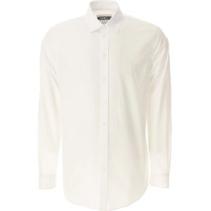 Moschino, Heren, Overhemden, Wit, Maat: 2XL Katoen,