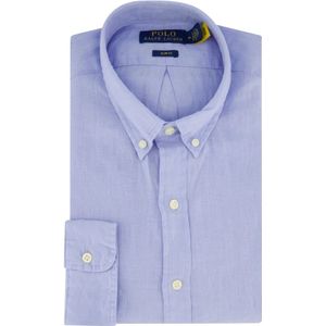 Polo Ralph Lauren, Heren, Overhemden, Blauw, Maat: M Linnen,