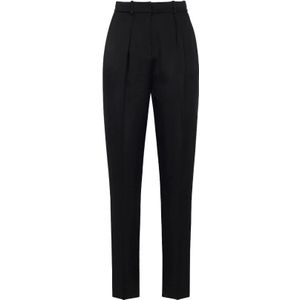 Elisabetta Franchi, Dames, Broeken, Zwart, Maat: L Satijn,