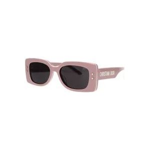 Dior Stoere en moderne vierkante zonnebril met drielaags effect , Pink , Dames , Maat: 53 MM