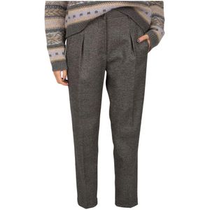 Brunello Cucinelli, Dames, Broeken, Grijs, Maat: S Flanel,