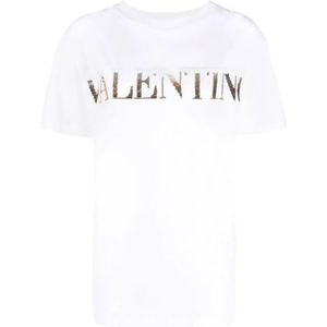 Valentino, Dames, Tops, Wit, Maat: S Katoen,