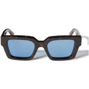 Off-White - Oneri008 - Zonnebril - Havana - Acetaat - Blauwe Lenzen