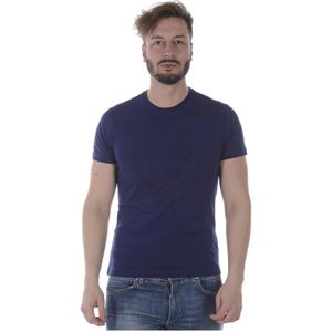 Versace Jeans Couture, Heren, Tops, Blauw, Maat: S Katoen,