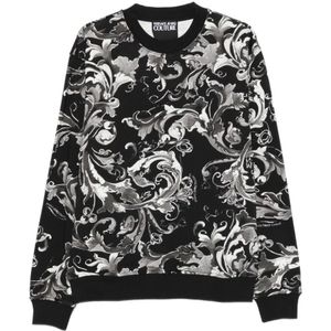 Versace Jeans Couture, Heren, Sweatshirts & Hoodies, Zwart, Maat: L Katoen,