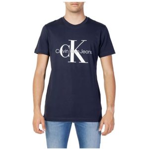 Calvin Klein Jeans, Heren, Tops, Blauw, Maat: 2XL Katoen,