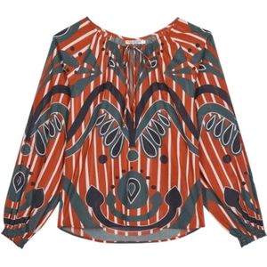 Mare Di Latte, Dames, Blouses & Shirts, Veelkleurig, Maat: XS Katoen,