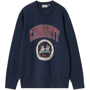 Carhartt Wip, Heren, Truien, Blauw, Maat: M Katoen,