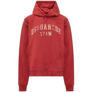 Dsquared2, Heren, Sweatshirts & Hoodies, Rood, Maat: M