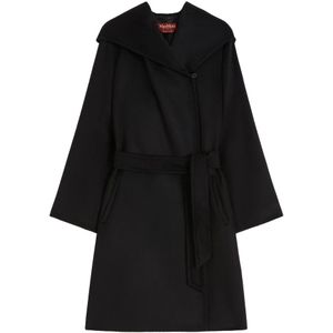 Max Mara Studio, Dames, Mantels, Zwart, Maat: 2XS