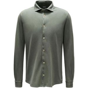 Fedeli, Heren, Overhemden, Groen, Maat: 2XL Piqué,