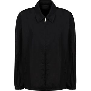 Prada, Heren, Jassen, Zwart, Maat: M Katoen,