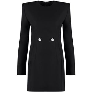 Versace, Dames, Jurken, Zwart, Maat: 2XS Wol,