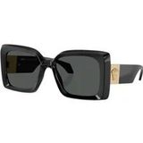 Versace Zwarte acetaat zonnebril voor vrouwen , Black , Dames , Maat: 54 MM